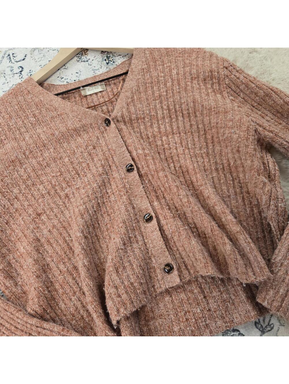 Altar’d State Rust Button Cardigan Women Large - Picture 3 of 8